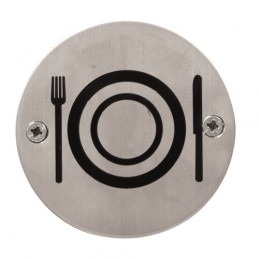 Tabliczka Restauracja 75mm INOX Symbol 28