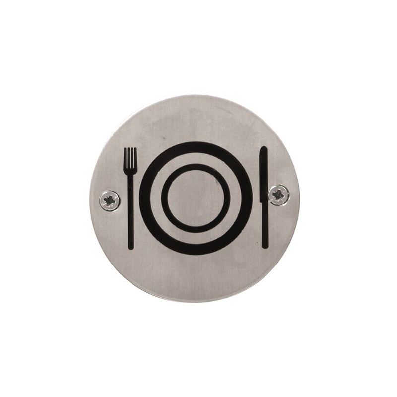 Tabliczka Restauracja 75mm INOX Symbol 28
