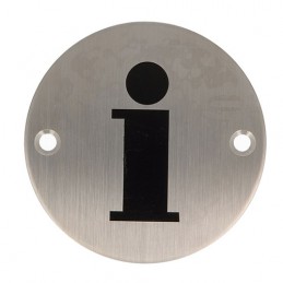 Tabliczka informacyjna okrągła 75mm "Informacja" INOX Symbol 31