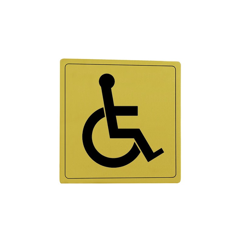 Tabliczka Niepełnosprawni 14x14cm złota mod.100