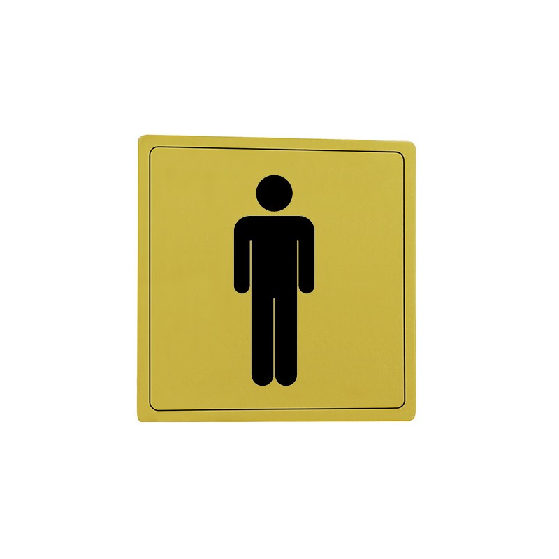 Tabliczka inf.101 WC męski alu. złota