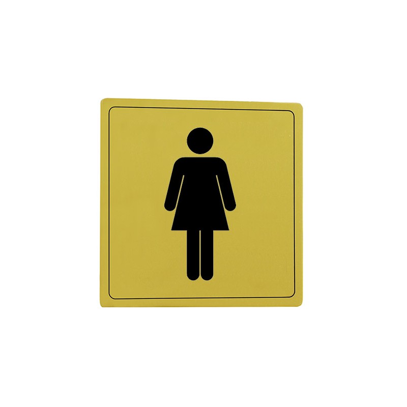 Tabliczka WC toaleta damska 14x14cm złota mod.102