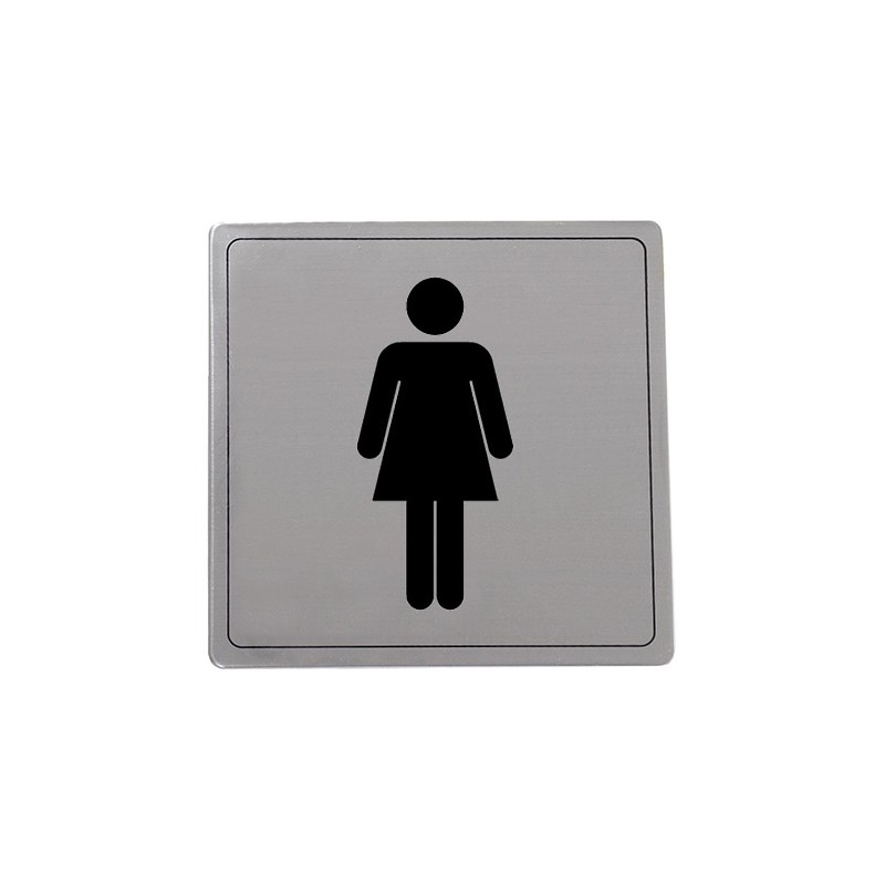 Tabliczka WC toaleta damska 14x14cm INOX mod.102