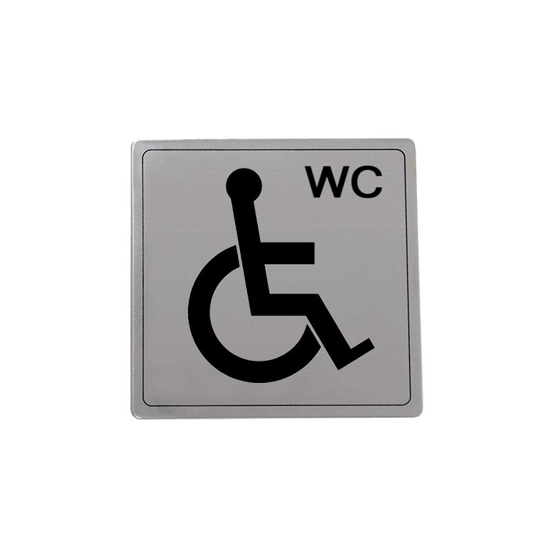 Tabliczka WC niepełnosprawni 14x14cm INOX mod.103