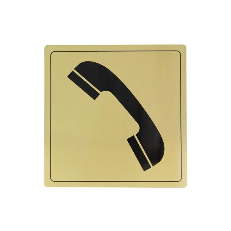 Tabliczka Telefon 14x14cm złota mod.105