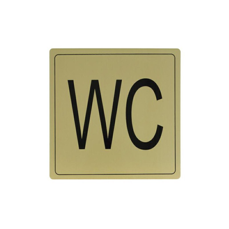 Tabliczka WC Toaleta 14x14cm złota mod.108