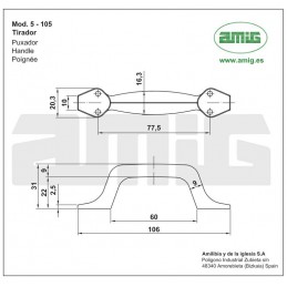 Uchwyt meblowy 5-105 biały