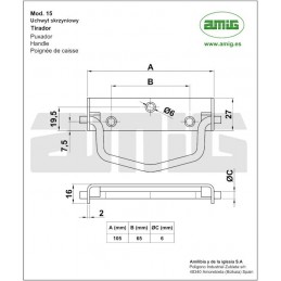 Uchwyt skrzyniowy 15-100x27 ż.ocynk