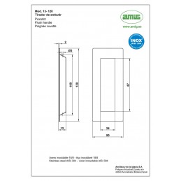 Uchwyt wpuszczany 120x50 inox mod.13