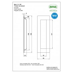 Uchwyt wpuszczany 150x50 inox mod.13