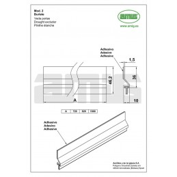 Uszczelniacz drzwiowy 1m czarny ze szczotką przyklejany mod.2