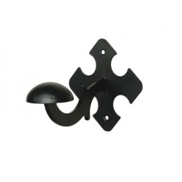 Wieszak ścienny rustykalny czarny pojedynczy 90x90mm mod.100