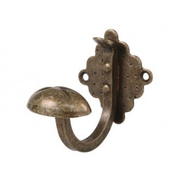 Wieszak ścienny rustykalny pojedynczy złoto antyczne 70x70mm mod.103 EAN