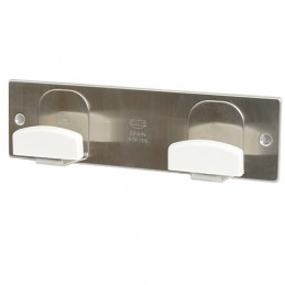 Wieszak 2-haczyki INOX / biały 205x60mm mod.108