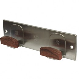Wieszak 2-haczyki INOX / mahoń 205x60mm mod.108