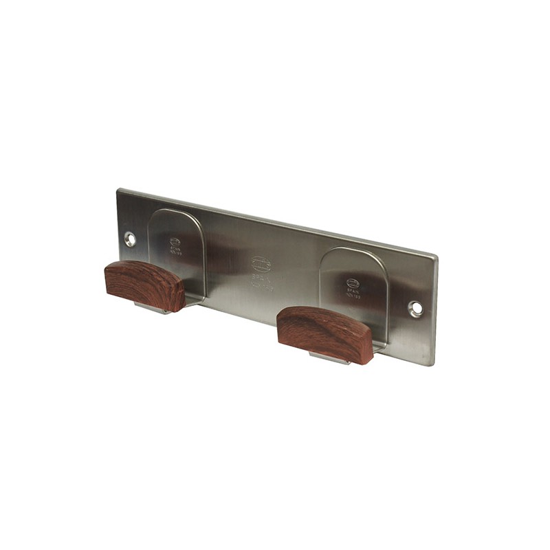 Wieszak 2-haczyki INOX / mahoń 205x60mm mod.108