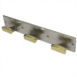 Wieszak 3-haczyki INOX / złoty 320x60mm mod.109