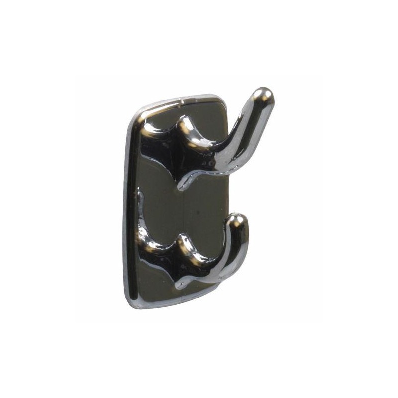 Wieszak przyklejany chromowany plastik 2 haczyki 40x24mm mod.204