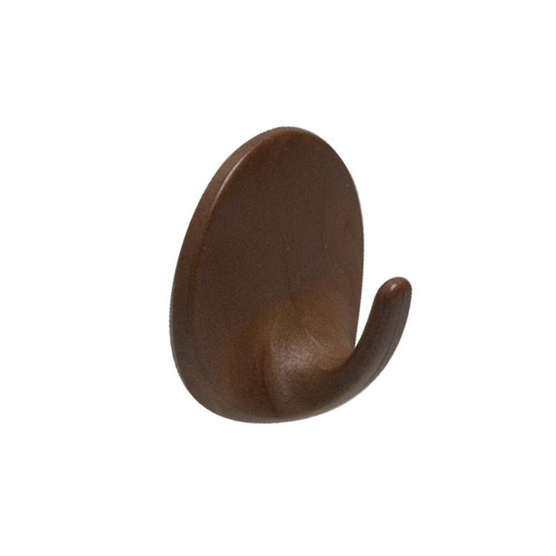 Wieszak przyklejany okrągły 40x21mm brązowy plastik mod.207