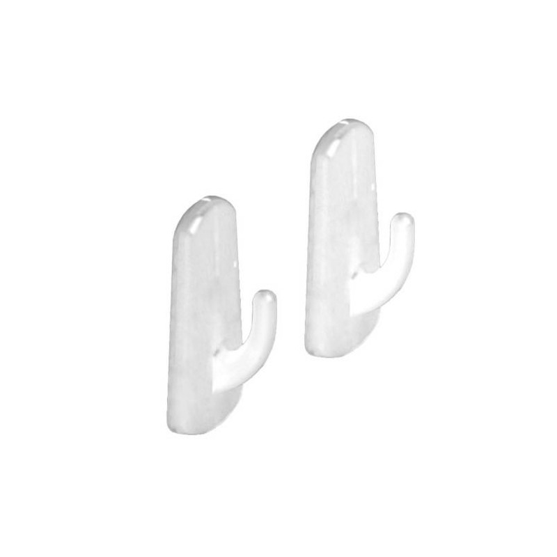 Wieszak przyklejany 52x28x21mm biały plastik 2szt. mod.208 DIS