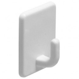 Wieszak pojedynczy przyklejany 43x43x21mm biały plastik mod.209