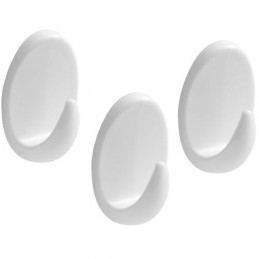 Wieszaki przyklejane 24x35mm białe plastik 3szt. mod.211 DIS
