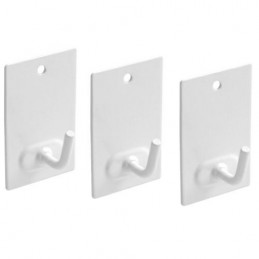 Wieszaki przyklejane/przykręcane 43x26mm stalowe białe 3szt. mod.212 DIS