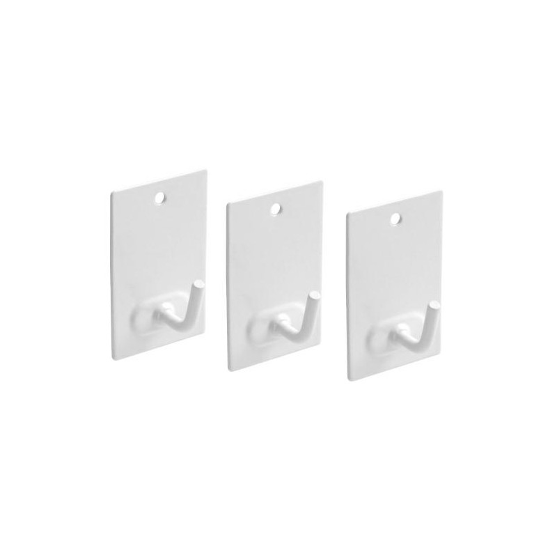 Wieszaki przyklejane/przykręcane 43x26mm stalowe białe 3szt. mod.212 DIS