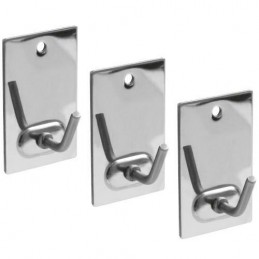Wieszaki przyklejane/przykręcane 43x26mm stalowe chrom 3szt. mod.212 DIS