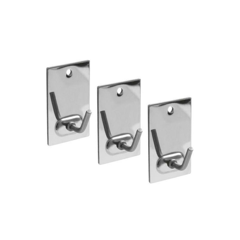 Wieszaki przyklejane/przykręcane 43x26mm stalowe chrom 3szt. mod.212 DIS