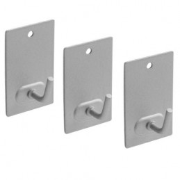Wieszaki przyklejane/przykręcane 43x26mm stalowe srebrne 3szt. mod.212 DIS