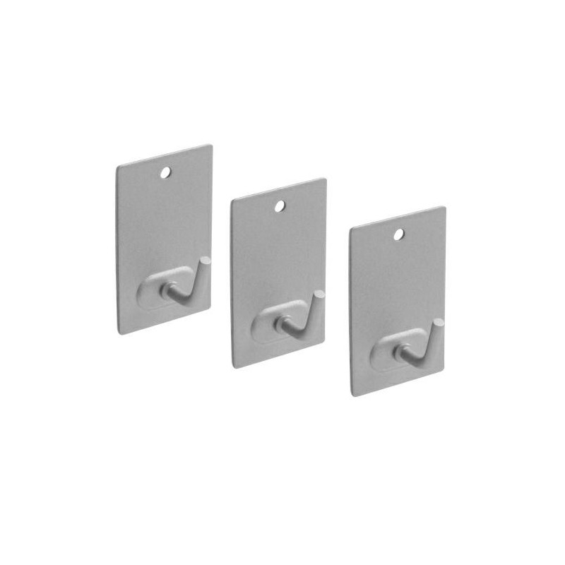 Wieszaki przyklejane/przykręcane 43x26mm stalowe srebrne 3szt. mod.212 DIS