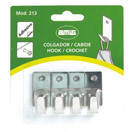 Wieszaki przyklejane/przykręcane 15x35mm INOX 4szt. mod.213 DIS