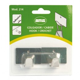 Wieszaki pojedyncze przyklejane/przykręcane INOX 40x30mm 2szt. mod.214 DIS