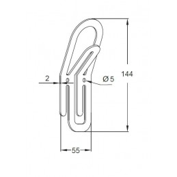 Wieszak 2-haczyki stalowy biały 144x55 CLIP