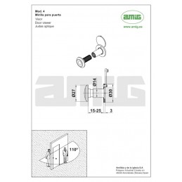 Wizjer 4-fi14, 15-25mm mosiądz lakier.