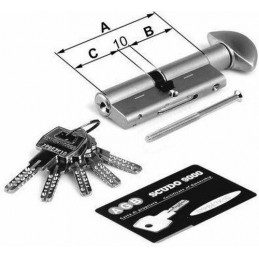 Wkładka z gałką 120mm G65/55 nikiel mat mod. Scudo9000