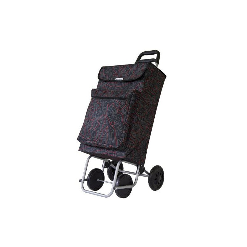 Wózek na zakupy termos 5-48l czarny  w czerwone wzory