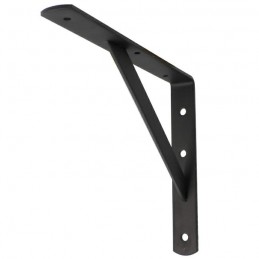 Wspornik półki wzmocniony stal czarny 250x200mm mod. 9