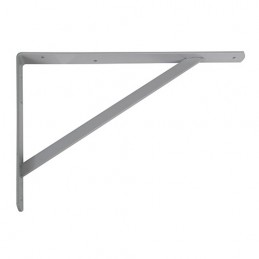 Wspornik półki wzmocniony stalowy srebrny 600x375mm mod. 9
