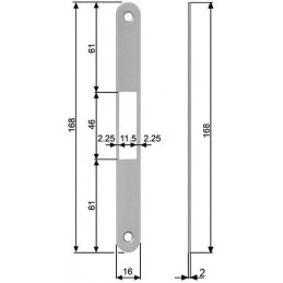 Zaczep zamka SCIVOLA-TT F16x168 niklowany