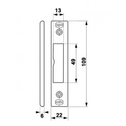 Zaczep kątowy 109x22x6mm złoto antyczne do zamka DELTA