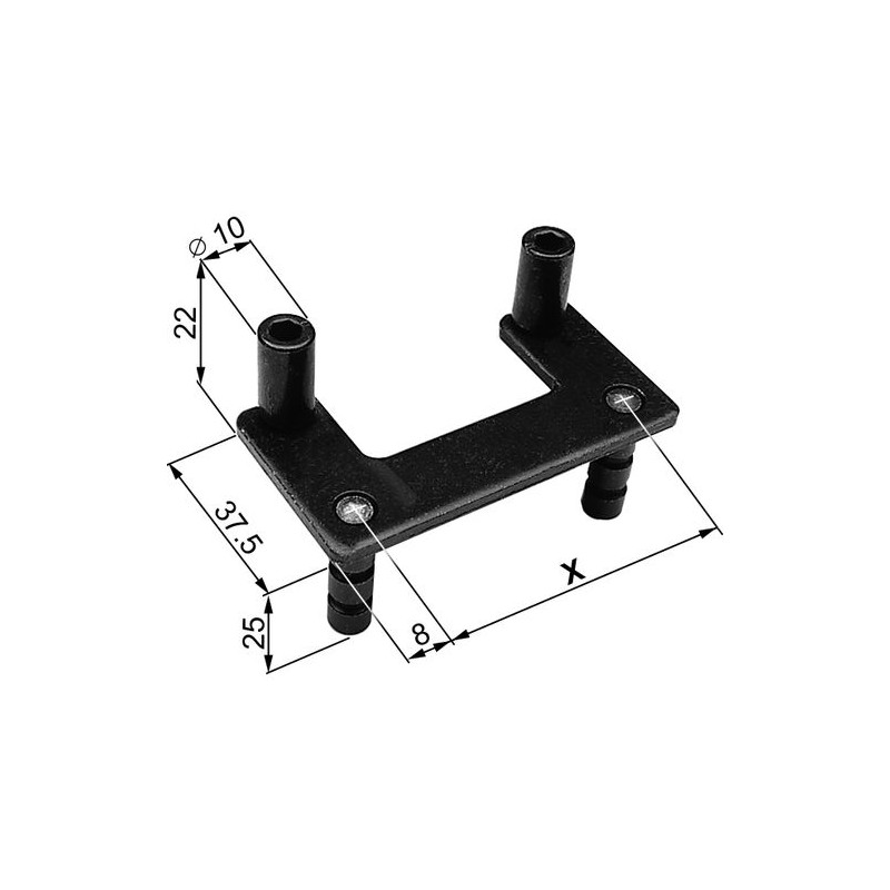Zaczep zamknięcia podw.czarny56mm