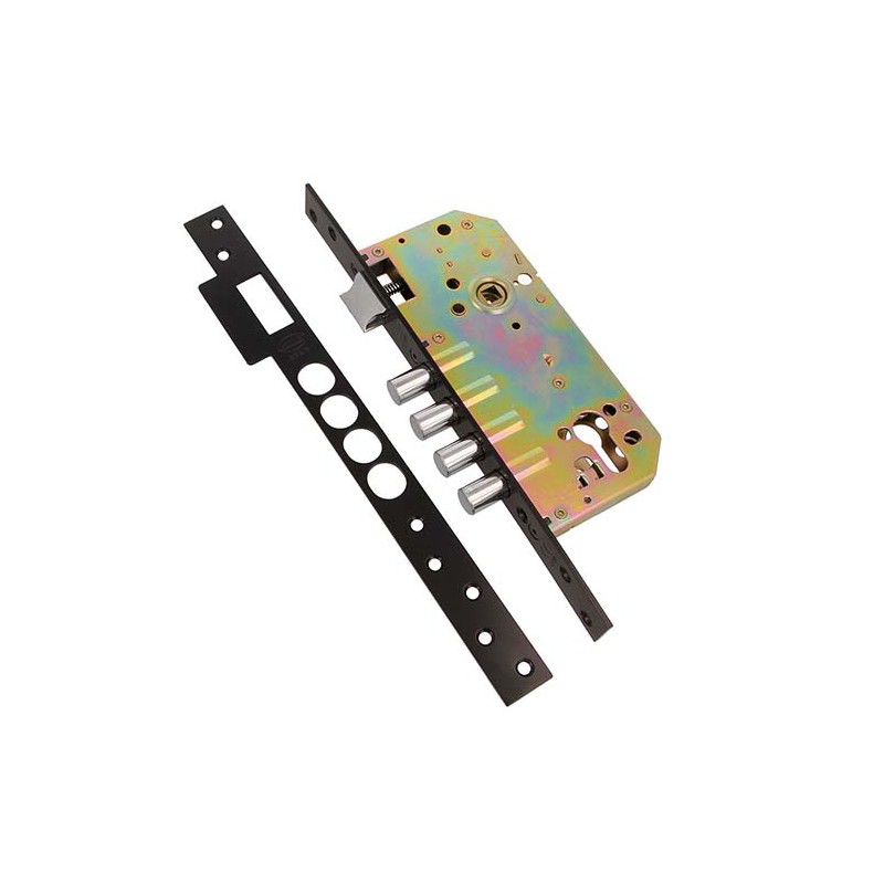 Zamek drzwiowy bolcowy na wkładkę 85/50 czarny mod. 100 BASE