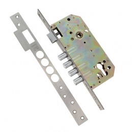 Zamek drzwiowy bolcowy na wkładkę 85/50 INOX mod. 100 BASE