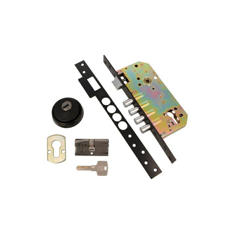 Zamek bolcowy na wkładkę 85/50 czarny mod. 100 z akcesoriami