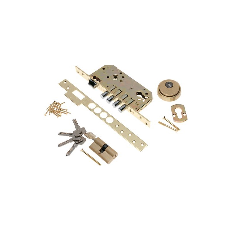Zamek 100 85/60 wkładka zestaw mosiądzow