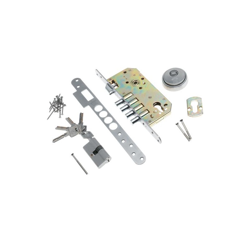 Zamek bolcowy na wkładkę 85/50 INOX mod. 101 z akcesoriami