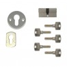 Zamek bolcowy na wkładkę 85/50 chrom mat mod. 120 z akcesoriami