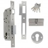 Zamek drzwiowy na wkładkę 85/50 chrom mat z akcesoriami mod. 340